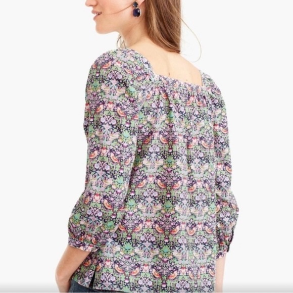 J Crew Liberty Art Fabrics size 2 Floral Print Women's Top - Picture 2 of 6